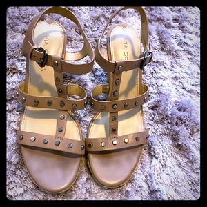 Via Spiga Wedge Sandals leather Tan/Brown